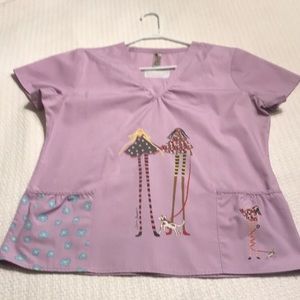 WHITE Cross Caroline Benchetrit  scrub top